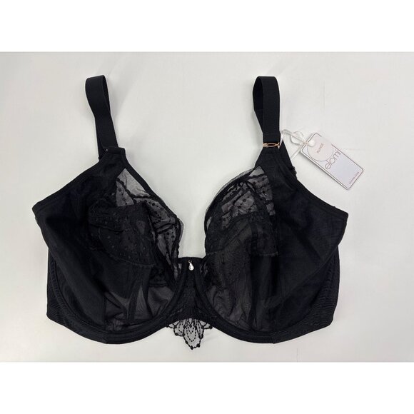 Elomi Priya Plunge Underwire Bra Black Size 32N NEW - Picture 2 of 7